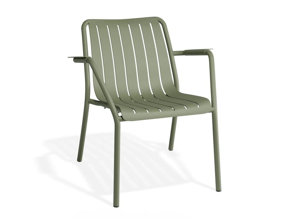 Roku Lounge Chair - Outdoor - Eucalyptus Green - Chair with Sandy Grey Cushion