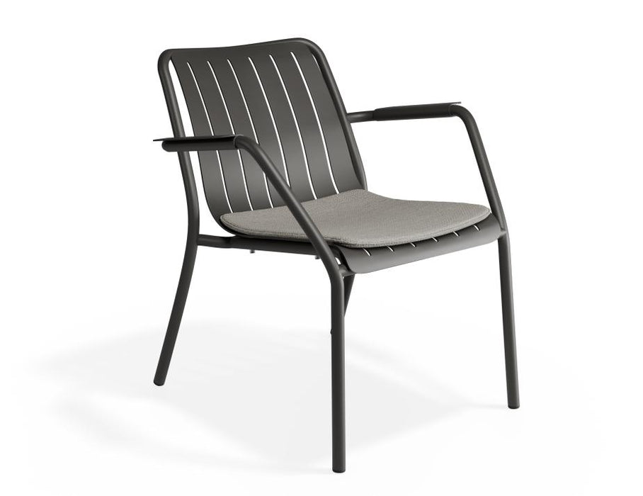 Roku Lounge Chair - Outdoor - Charcoal - Chair with Sandy Grey Cushion
