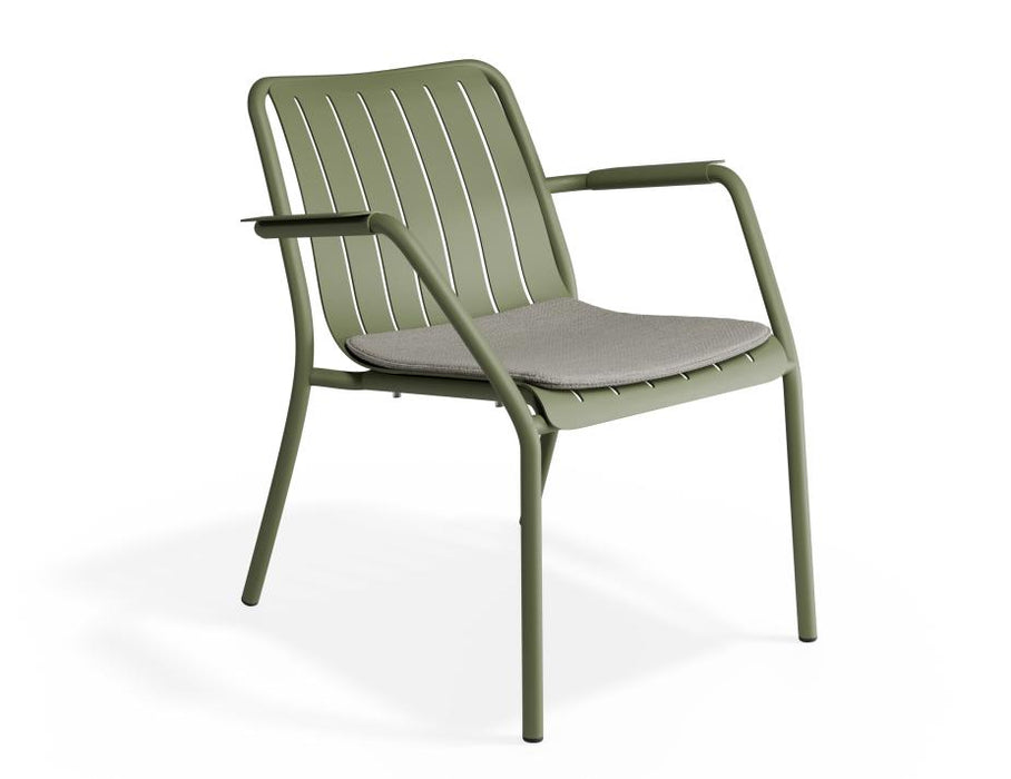 Roku Lounge Chair - Outdoor - Eucalyptus Green - Chair with Sandy Grey Cushion