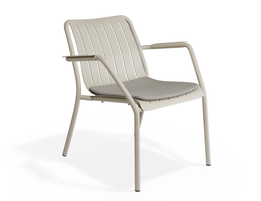 Roku Lounge Chair - Outdoor - Latte - Chair with Sandy Grey Cushion