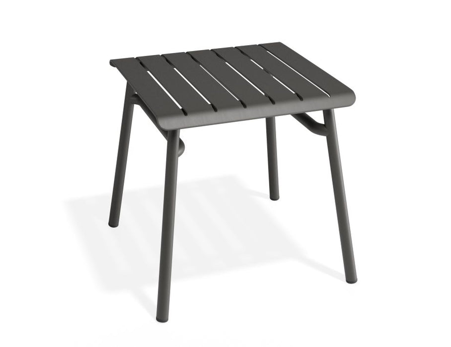 Roku Outdoor Low Stool Footrest in Matt Charcoal
