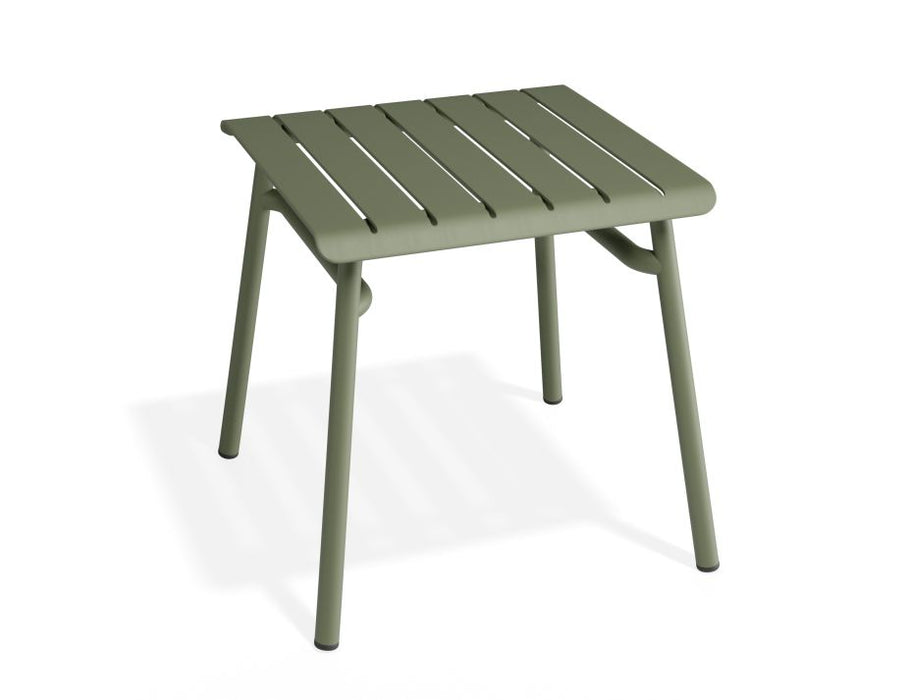 Roku Outdoor Low Stool Footrest in Matt Eucalyptus Green