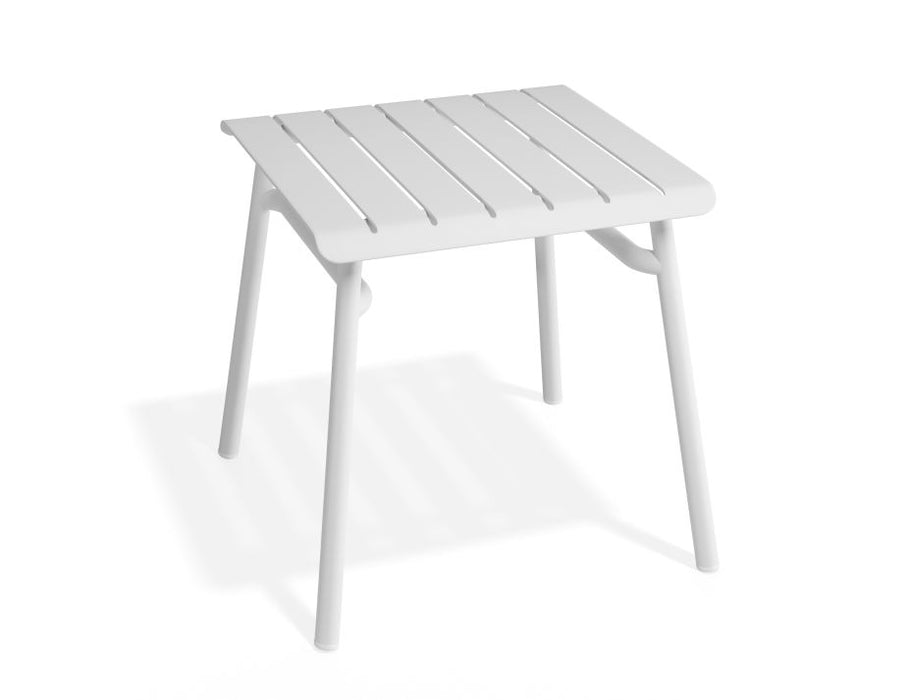 Roku Outdoor Low Stool Footrest in Matt White