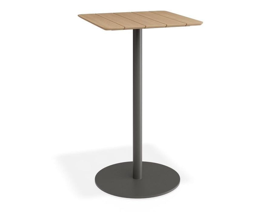 Roku High Bar Teak Table - Outdoor - Matte Charcoal - 75 x 75cm Table Top