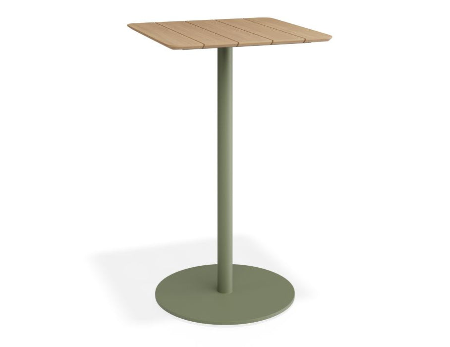 Roku High Bar Teak Table - Outdoor - Matte Eucalyptus Green - 75 x 75cm Table Top