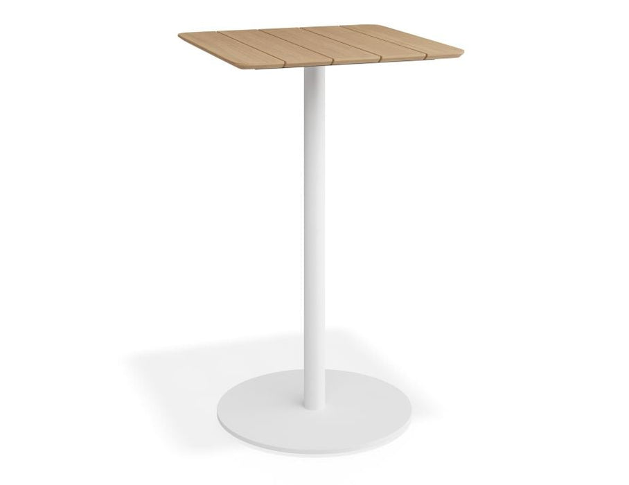 Roku High Bar Teak Table - Outdoor - Matte White - 65 x 65cm Table Top