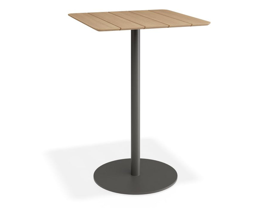 Roku High Bar Teak Table - Outdoor - Matte Charcoal - 75 x 75cm Table Top