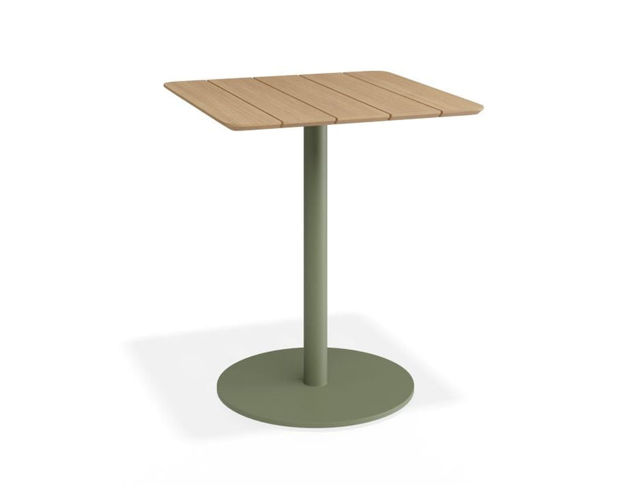 Roku Cafe Teak Table - Outdoor - Matte Eucalyptus Green - 75 x 75cm Table Top