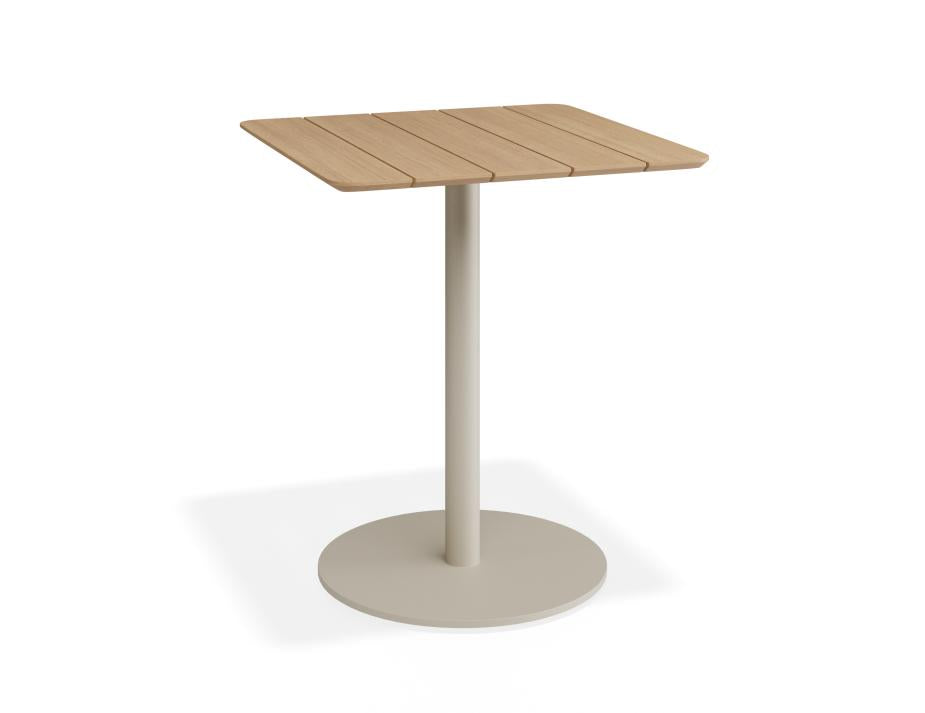 Roku Cafe Teak Table - Outdoor - Latte - 65 x 65cm Table Top, Natural