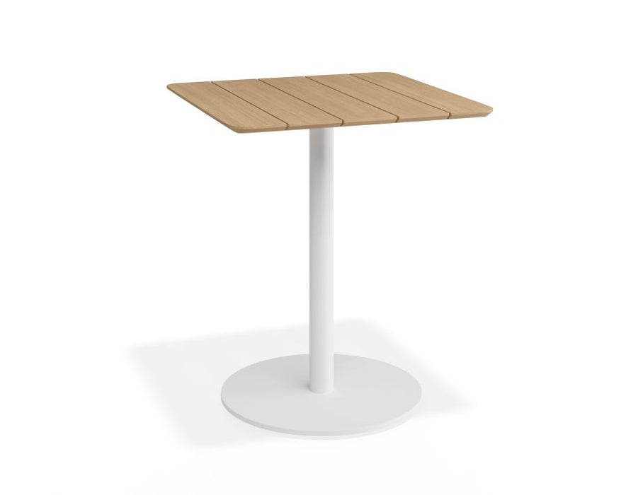 Roku Cafe Teak Table - Outdoor - Matte White - 65 x 65cm Table Top