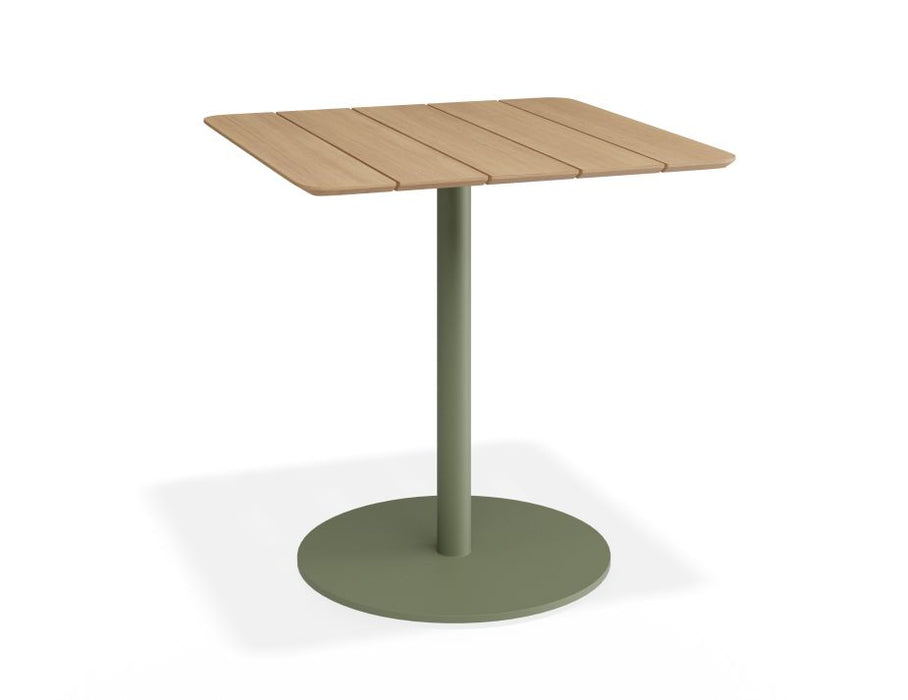 Roku Cafe Teak Table - Outdoor - Matte Eucalyptus Green - 75 x 75cm Table Top