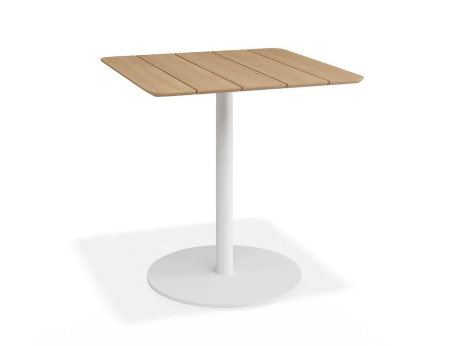 Roku Cafe Teak Table - Outdoor - Matte White - 65 x 65cm Table Top