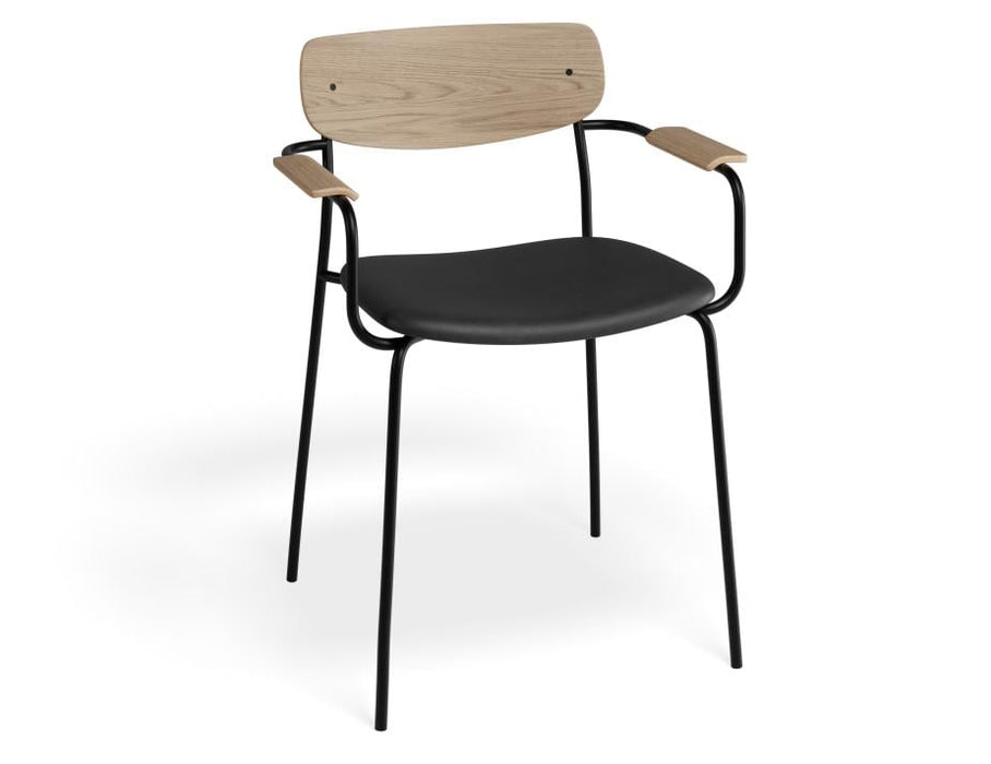 Rylie Armchair - Natural - Upholstered - Green Vintage Vegan Leather Seat