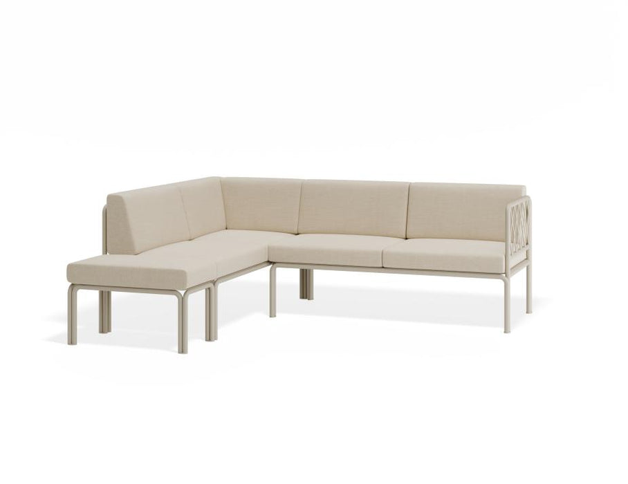 Seville Config H Corner Sofa - Latte - Outdoor - Husk Cushions