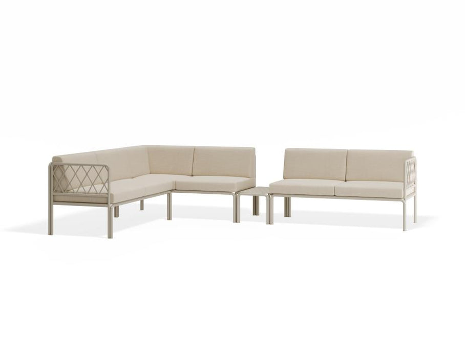 Seville Config I Corner Sofa - Latte - Outdoor - Husk Cushions
