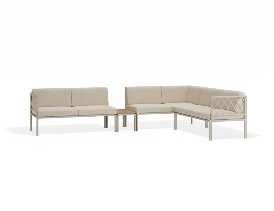 Seville Config J Corner Sofa - Latte - Outdoor - Husk Cushions