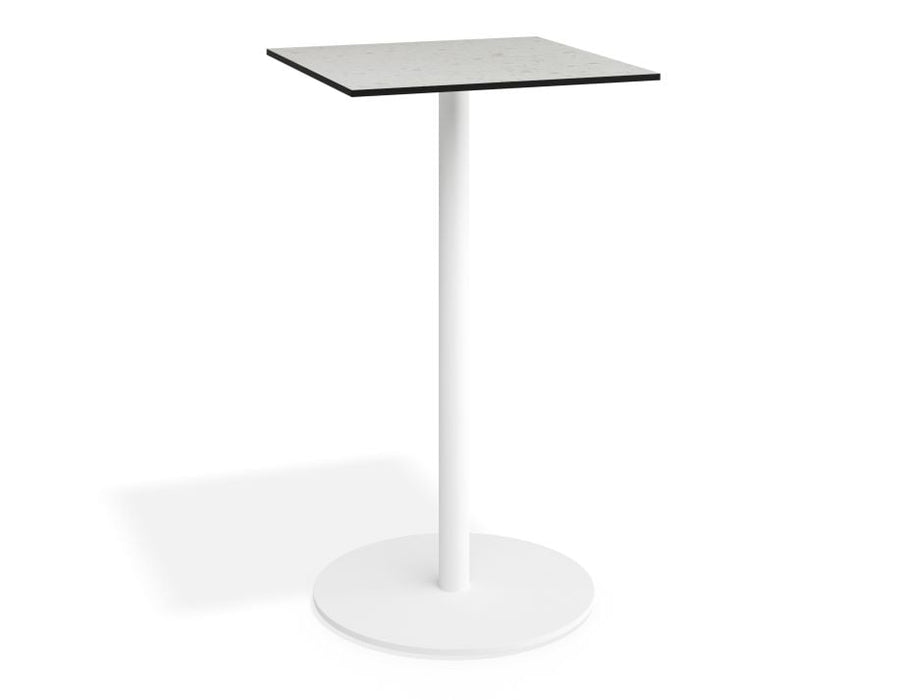 Roku Solara Compact Laminate High Bar Table - Outdoor - White - 70x70 Top
