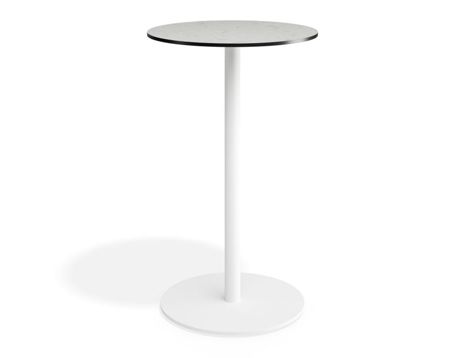 Roku Solara Compact Laminate High Bar Table - Outdoor - White - 65 Dia Top