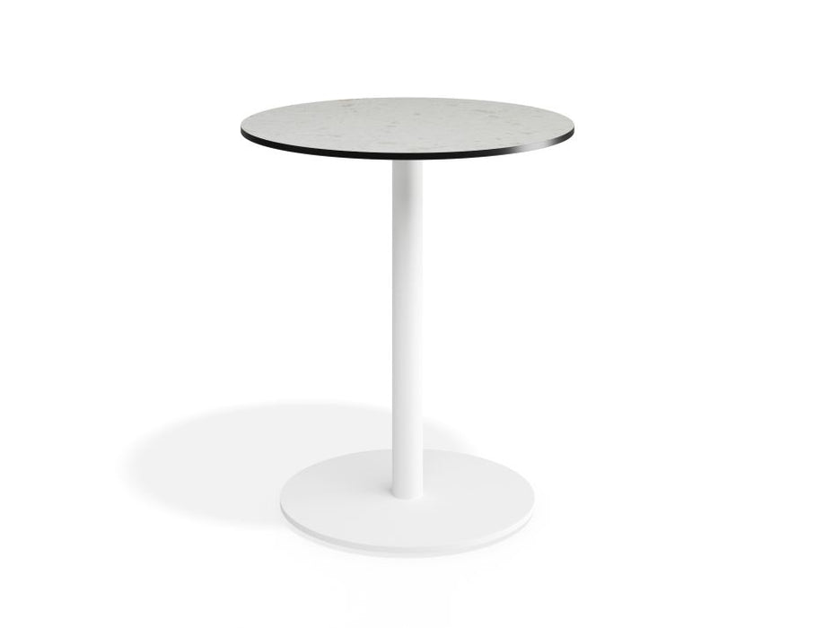 Roku Solara Compact Laminate Cafe Table - Outdoor - White - 65 Dia Top