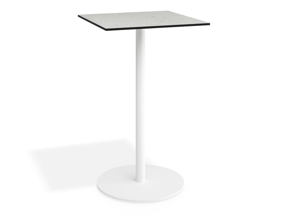 Roku Solara Compact Laminate High Bar Table - Outdoor - White - 65x65 Top