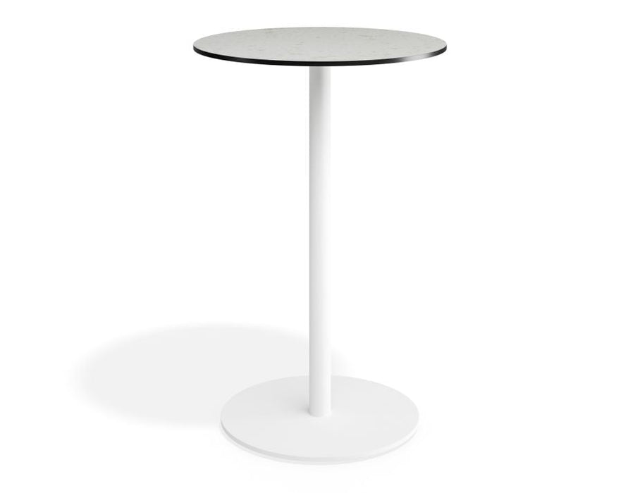Roku Solara Compact Laminate High Bar Table - Outdoor - White - 75 Dia Top