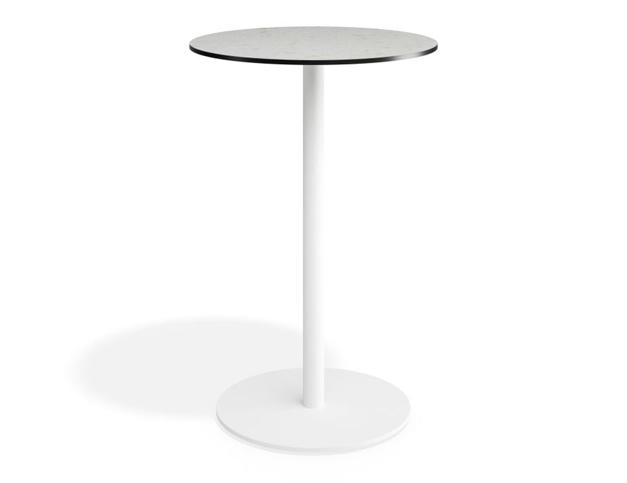Roku Solara Compact Laminate High Bar Table - Outdoor - White - 60 Dia Top