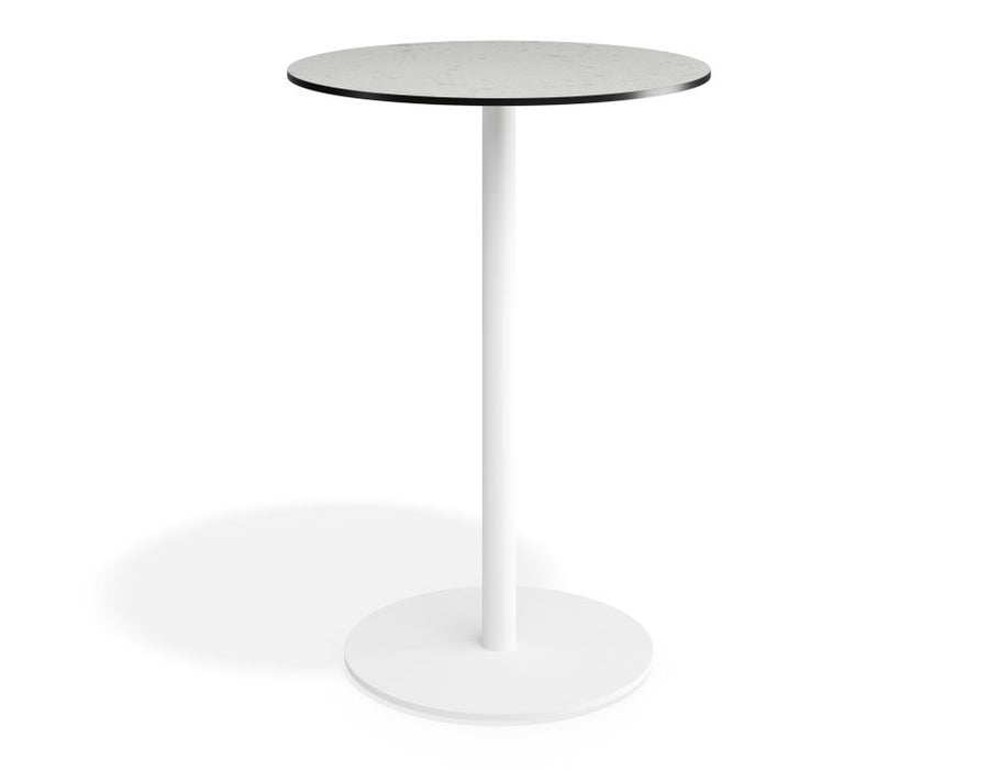 Roku Solara Compact Laminate High Bar Table - Outdoor - White - 75 Dia Top