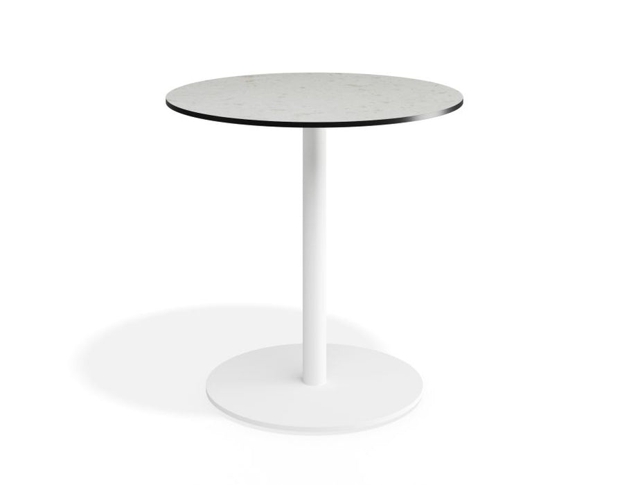 Roku Solara Compact Laminate Cafe Table - Outdoor - White - 75 Dia Top