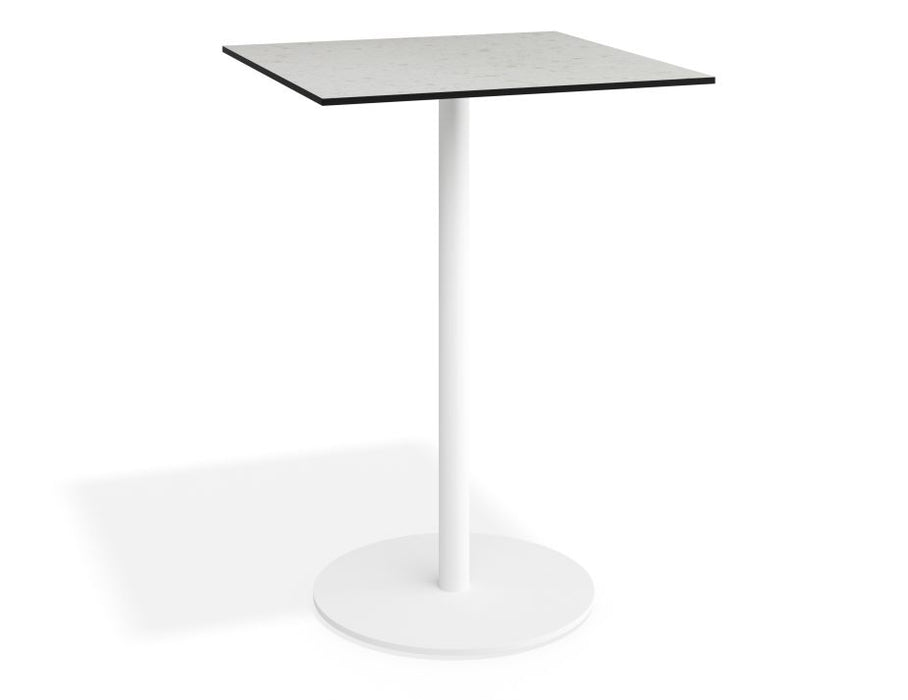 Roku Solara Compact Laminate High Bar Table - Outdoor - White - 75x75 Top