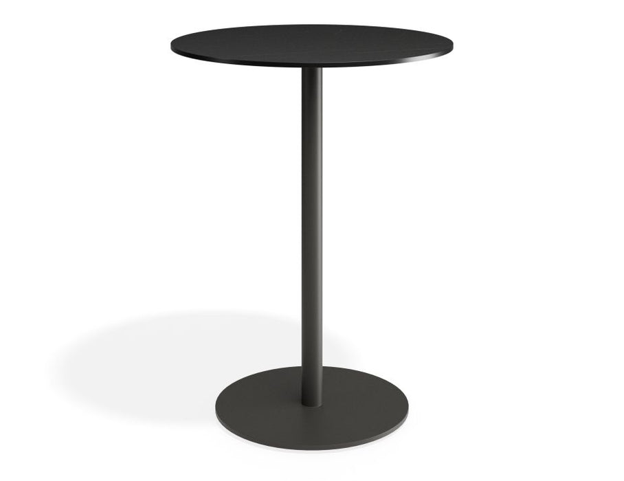Roku Solara Compact Laminate High Bar Table - Outdoor - Charcoal - 80 Dia Top