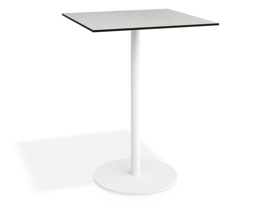 Roku Solara Compact Laminate High Bar Table - Outdoor - White - 80x80 Top