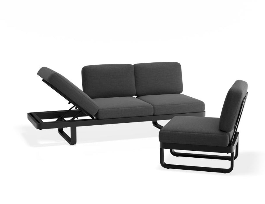 Delmar Config C - Outdoor - Charcoal - Granite Grey Cushions