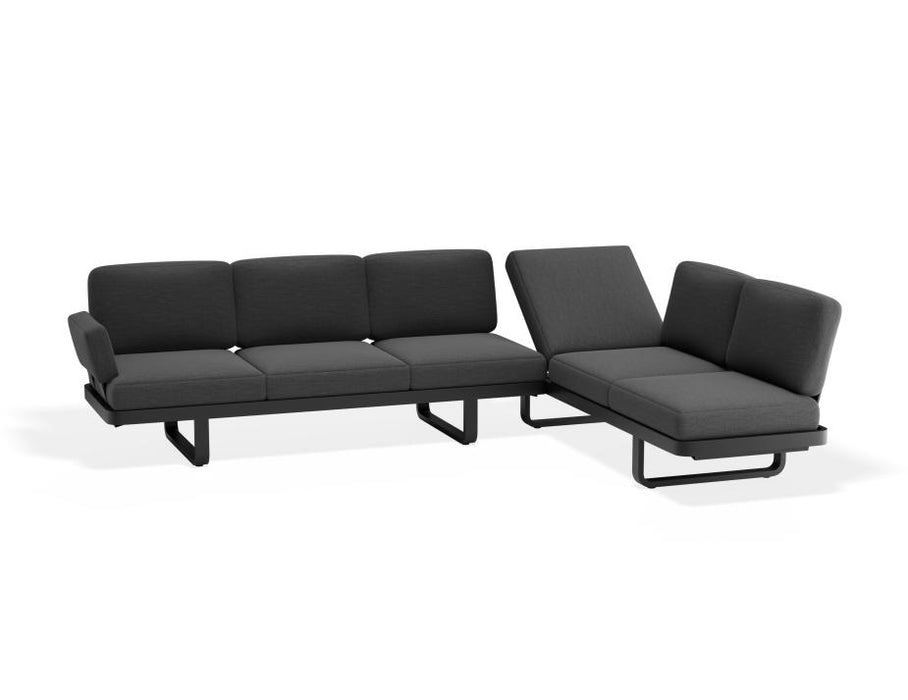 Delmar Config E - Outdoor - Charcoal - Granite Grey Cushions