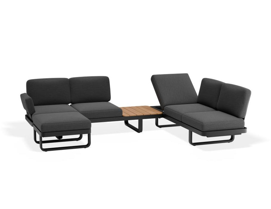 Delmar Config F - Outdoor - Charcoal - Granite Grey Cushions