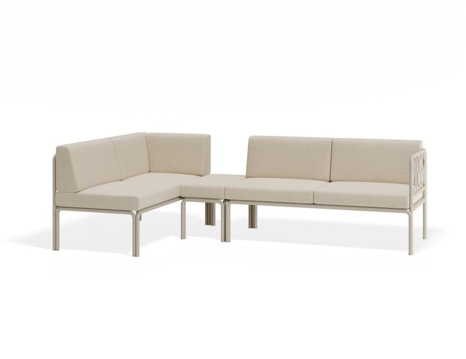 Seville Config H Corner Sofa - Latte - Outdoor - Husk Cushions