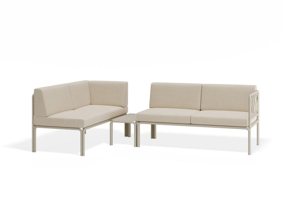 Seville Config H Corner Sofa - Latte - Outdoor - Husk Cushions