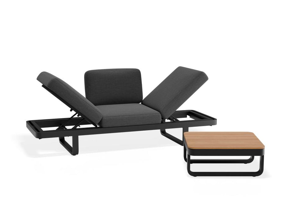 Delmar Config D - Outdoor - Charcoal - Granite Grey Cushions