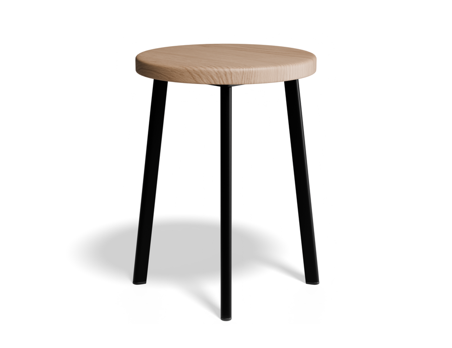 Atlas Low Stool - Black - Natural Seat