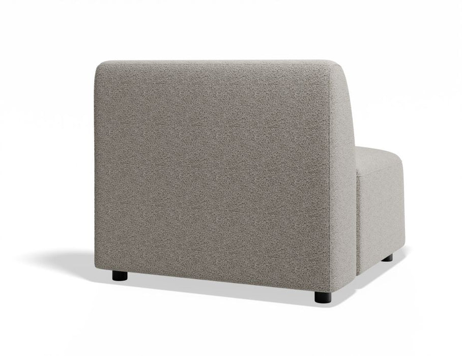 Atticus Modular Sofa Section - Armless - Oyster Grey Fabric