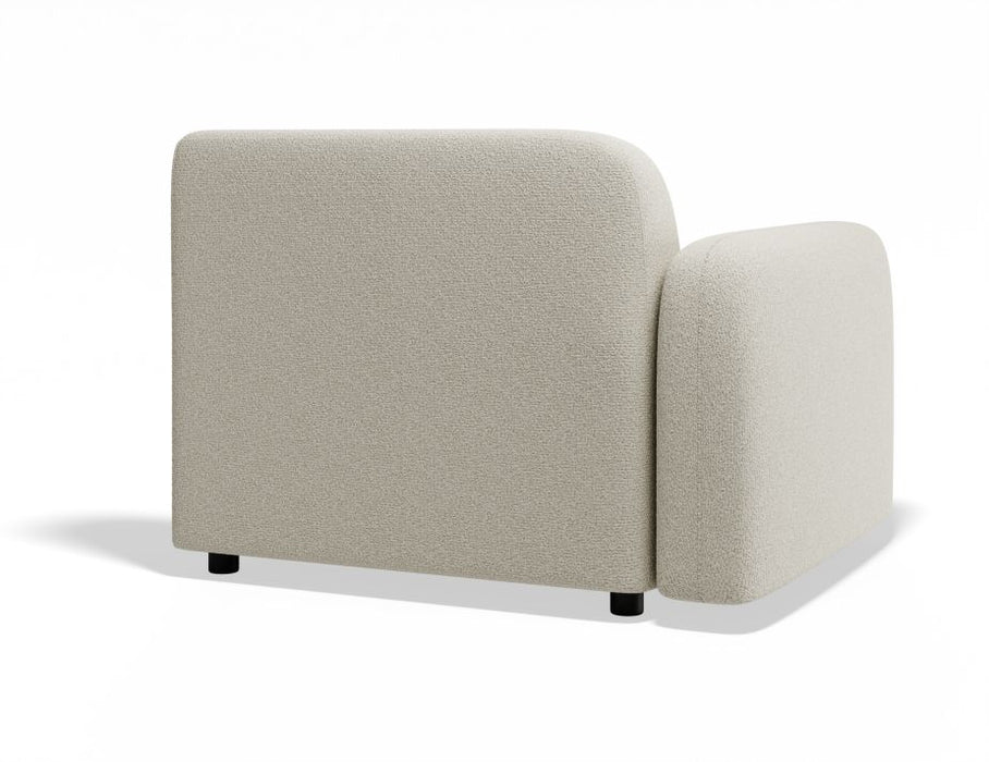 Atticus Modular Sofa Section - Left Arm - Ivory Cream Fabric