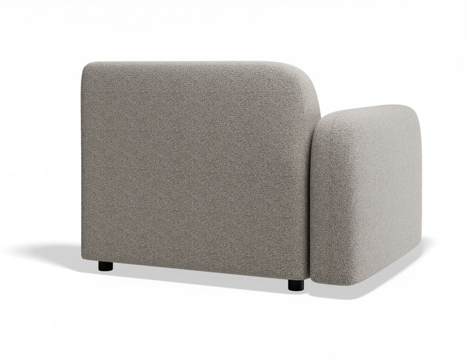 Atticus Modular Sofa Section - Left Arm - Oyster Grey Fabric