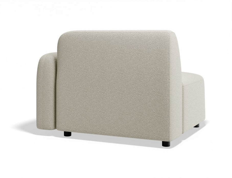 Atticus Modular Sofa Section - Right Arm - Ivory Cream Fabric