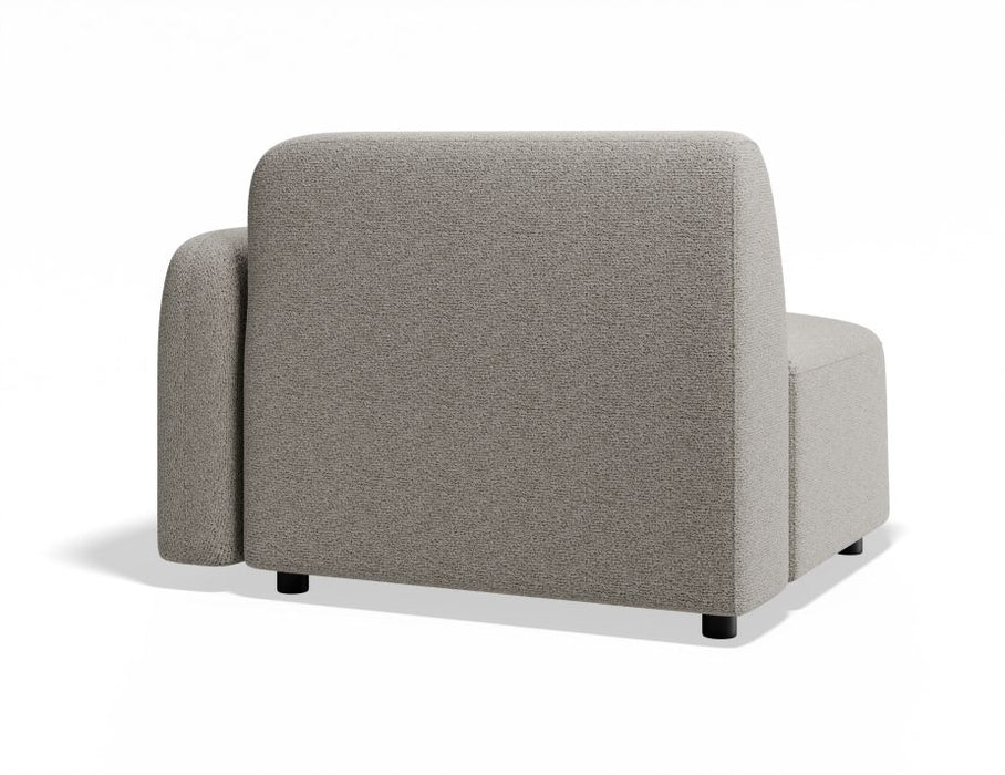 Atticus Modular Sofa Section - Right Arm - Oyster Grey Fabric