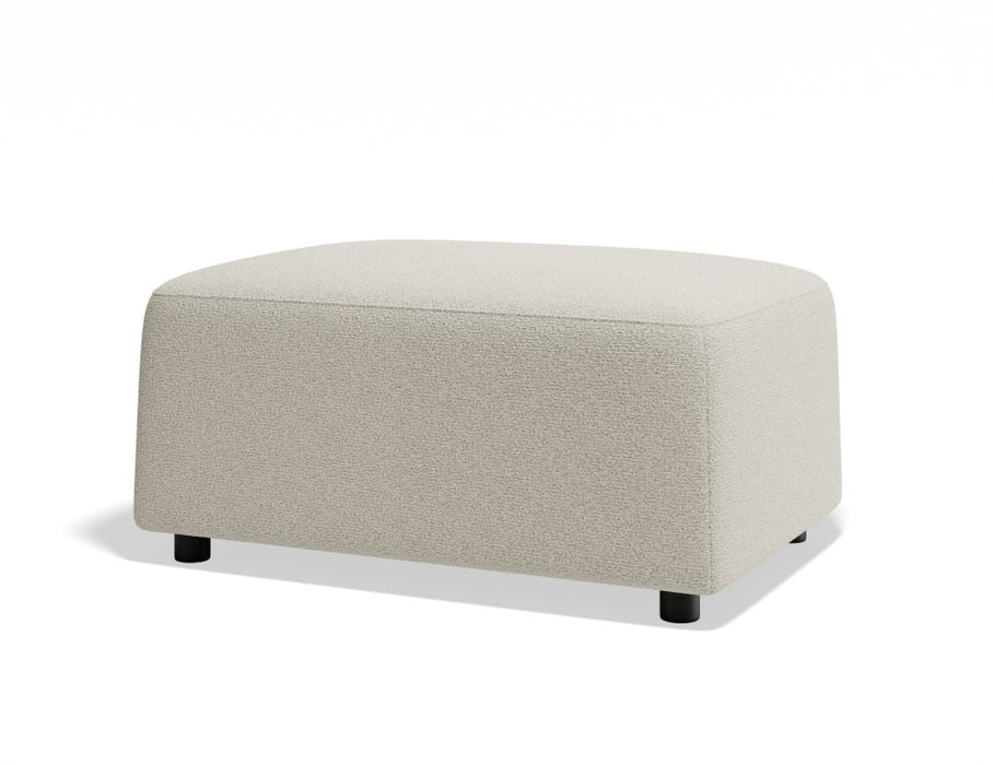 Atticus Ottoman - Ivory Cream Fabric