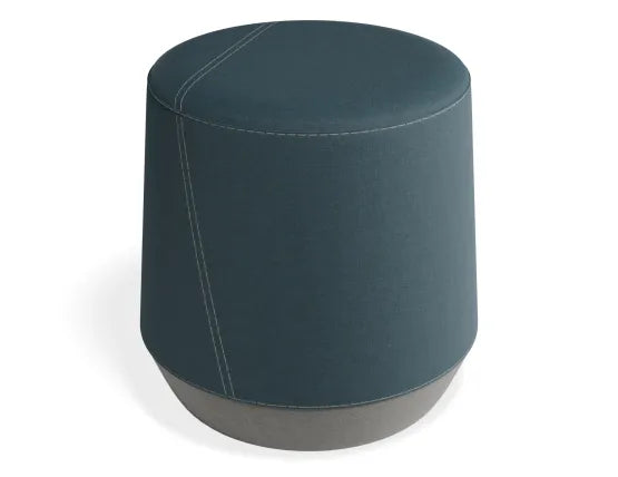 Button Small Ottoman - Light Grey - Blue