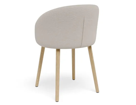 Henley Dining Chair - Timber Legs - Fawn Beige Fabric