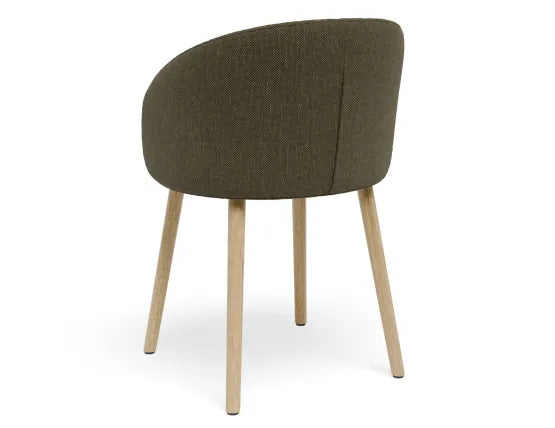 Henley Dining Chair - Timber Legs - Forest Green Fabric