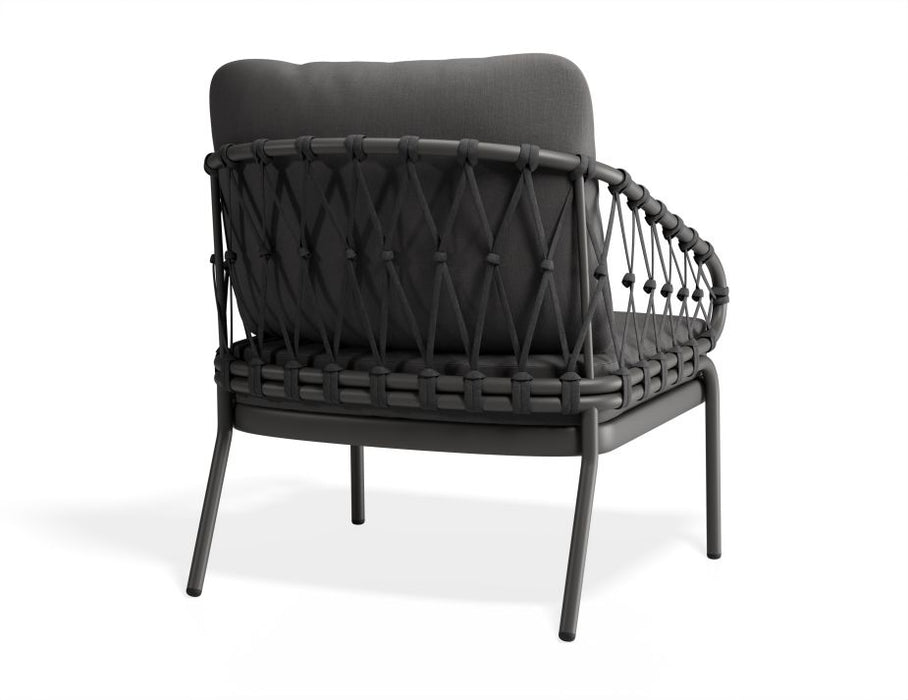 Kara Lounge Chair - Outdoor - Single - Charcoal - Granite Grey Cushions, Fabric, Metal