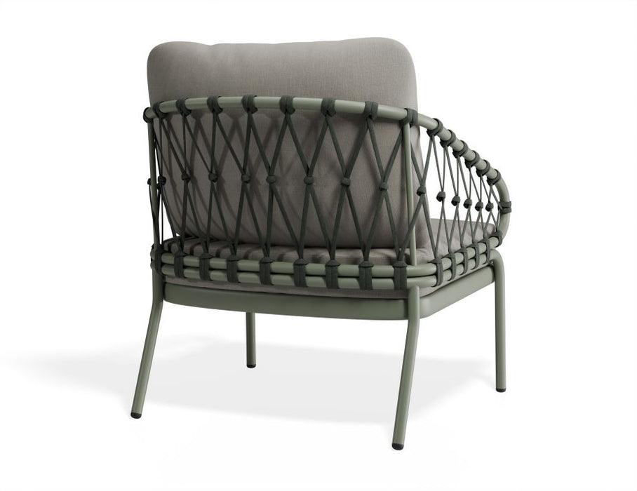 Kara Lounge Chair - Outdoor - Single - Eucalyptus Green - Sandy Grey Cushions