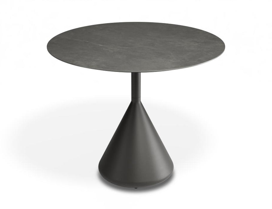Kora Cafe Table 90cm Dia - Outdoor - Charcoal - Basalt Ceramic Top